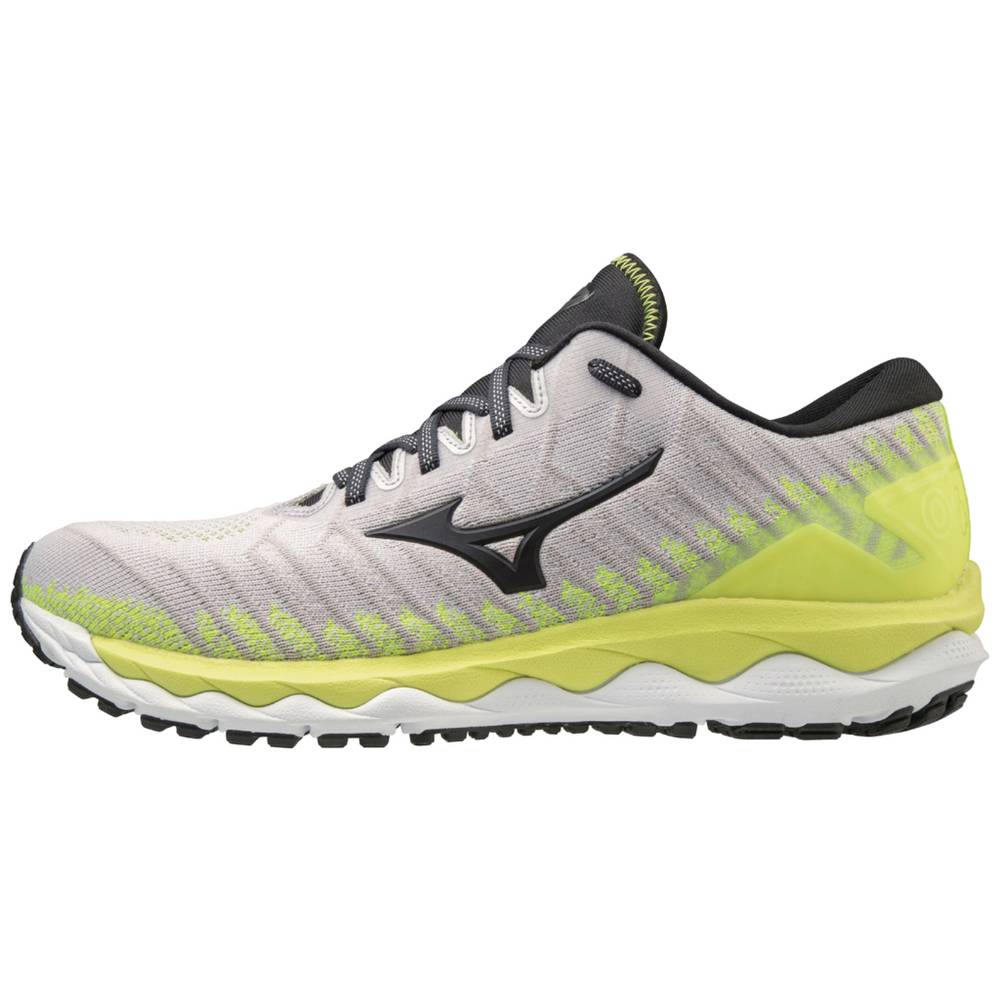 Mens Mizuno Wave Sky 4 WAVEKNIT™ Running Shoes White/Yellow Philippines (DNRXOS962)